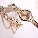 Rhinestone Bracelet Watch COOKI Clearance on Sale Women Analog Leather Lady Watches Female watches-H68 (Beige)