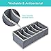 Mavvel Drawer Organisers for Women Bra Underwear - Fabric Foldable 4 Set Drawer Storage Organiser Dividers for Bra Tie Belt Scarf, Large Tidy Box Organiser Bedroom for Drawer Closet, Grey