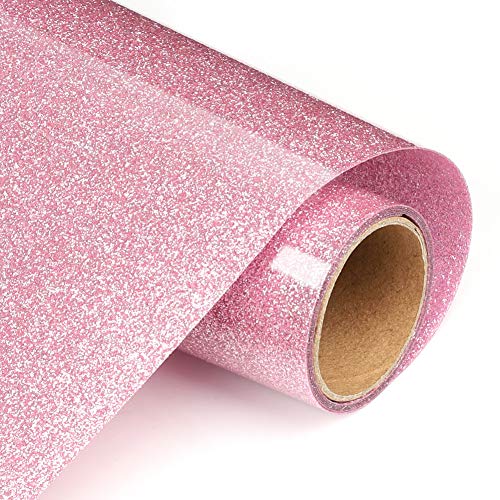Pink Glitter HTV Glitter Heat Transfer Vinyl 12in.x5ft Glitter HTV Vinyl Iron on Vinyl for