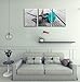 YPY Teal and Grey Canvas Wall Art - Rose Flower Picture for Bedroom - Black White Themed Turquoise Floral Painting Printed on Canvas Home Decor Ready to Hang (12x16in)