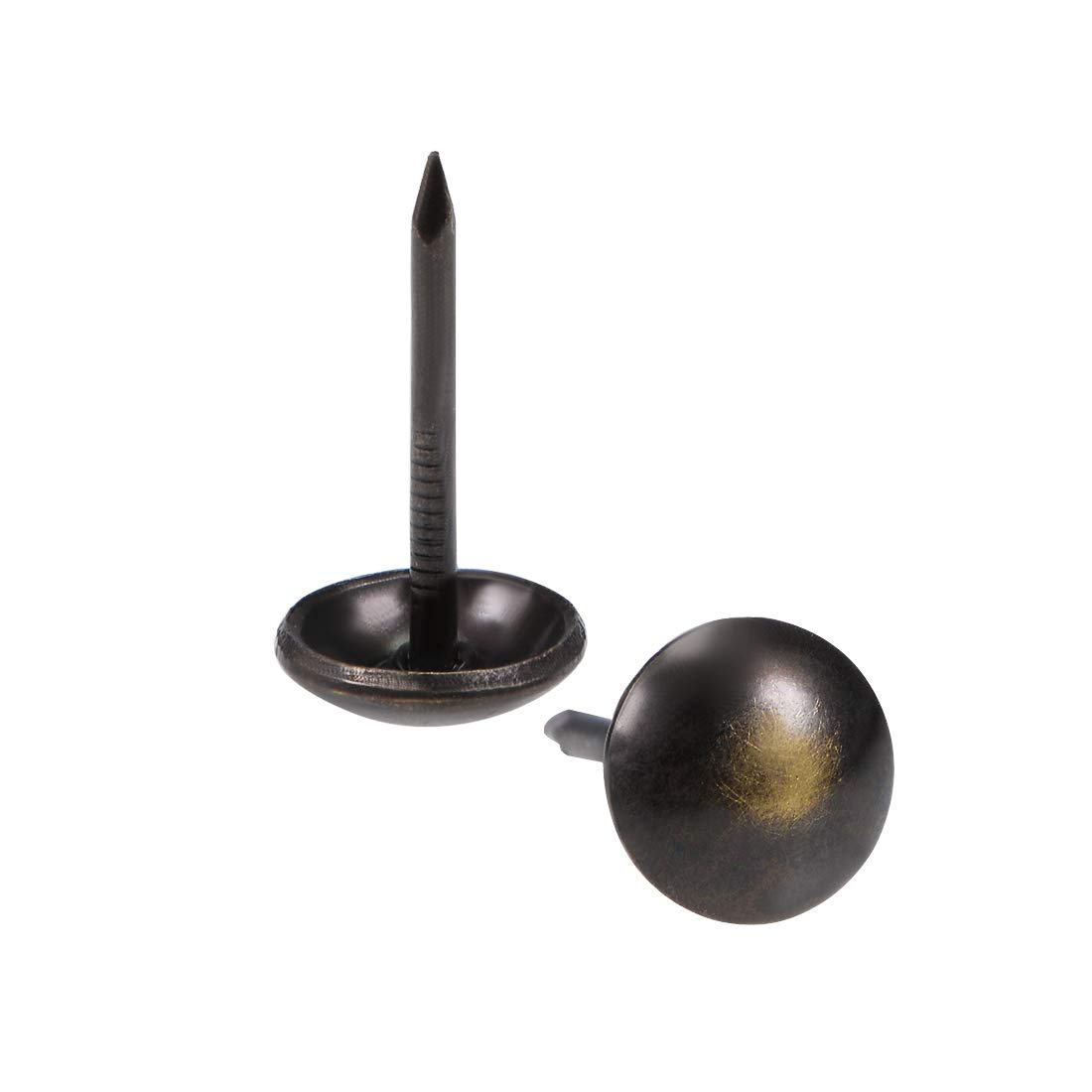 sourcing map Upholstery Nails Tacks 9.5mm Head Dia 17mm Length Antique Round Thumb Push Pins for Furniture Sofa Headboards, 100 Pcs