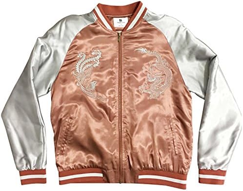 Standard Issue Embroidered Phoenix Dragon Souvenir Jacket - Rose/Silver