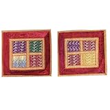 Mogul Indian Cushion Cover Zari Work Handmade Couch Velvet Ethnic Pillow Shame