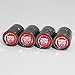 US85 Red Jaguar Logo Emblem Auto Car Wheel Tire Air Valve Caps Stem Cover Cover Accessories Decoration Birthday Gift (Black Chrome)