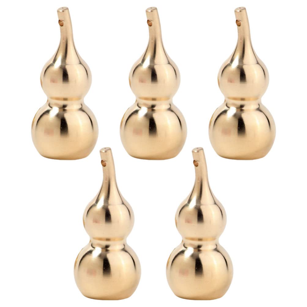 SOIMISS 5PCS Feng Shui Brass Wu Lou Gourd Key Chain Pendant Brass Wu Lou Hu Lu Figurine Ornament for Luck Wealth Health