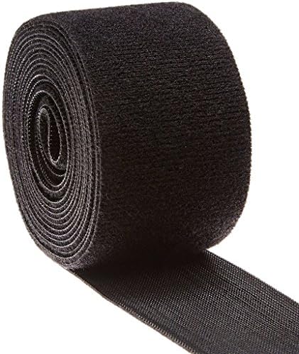 XuanKun Double Sided Hook &amp; Loop Fasteners, Nylon Tie Down Straps Cable, Cord Organizer And Reusable, Black, 5-Foot x 4-Inch