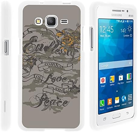 Samsung Galaxy Grand Prime Case, Full Body Armor Hard Protector Case Cover with Image Design for Samsung Galaxy Grand Prime SM-G530H, SM-G530F (Cricket) from MINITURTLE | Includes Clear Screen Protector and Stylus Pen - Combat for Love and Peace