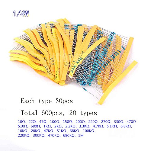 375pcs 3mm 5mm Colored LED Emitting Diodes Light Bulbs with 600pcs Metal Film Resistors Assortment kit