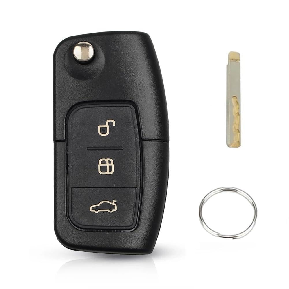 3 Buttons Key Fob Case Replacement for Ford Fiesta Focus Mondeo MK4 Kuga Galaxy B Max S Max C Max Key ,Flip Remote Control for Ford Fiesta Key Cover Accessories