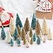 OurWarm 24pcs Mini Christmas Trees, Small Frosted Sisal Christmas Trees, Bottle Brush Trees for Christmas Table Top Decor Winter DIY Crafts Green, Gold and Ivory