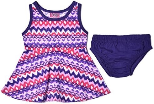 [18295-PRP-6/9M] Baby Girls Knit Dress &amp; Panty Set: Sleeveless Print 0-24 Mo