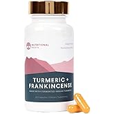 Nutritional Roots - Indian Turmeric + Frankincense - With 95% Curcuminoids, Curcumin Longa, Boswellia Serrata & Black Pepper - Supports Joint Health - Dietary Supplement - 1 Month Supply - 60 Capsules