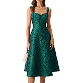 RIHOAS Women's The Sweetheart Neck Jacquard Midi Dress, A-Line Formal Party Dress for Special Occasions