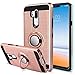 LG G7 Case with HD Screen Protector,Anoke Cellphone 360 Degree Rotating Ring Holder Kickstand Scratch Resistant Drop Protective Cover for LG G7 2018 ZS Rose Gold