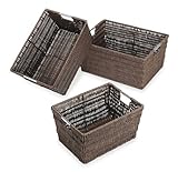 Whitmor Rattique Storage Baskets, Set of 3, Java