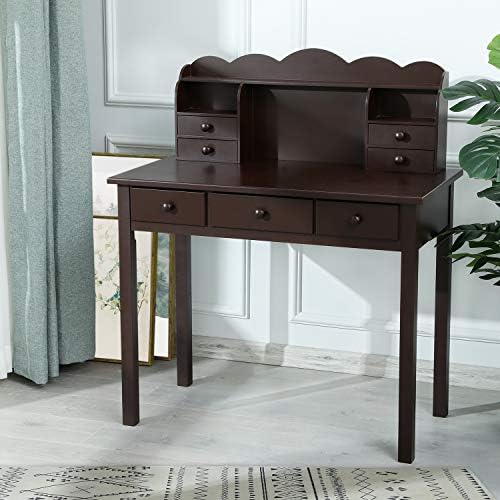 ADORNEVE White Desk with Drawers,Home Office Desk/Students Desk Work