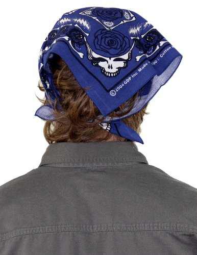 Sunshine Joy Grateful Dead Skull & Roses Bandana Blue