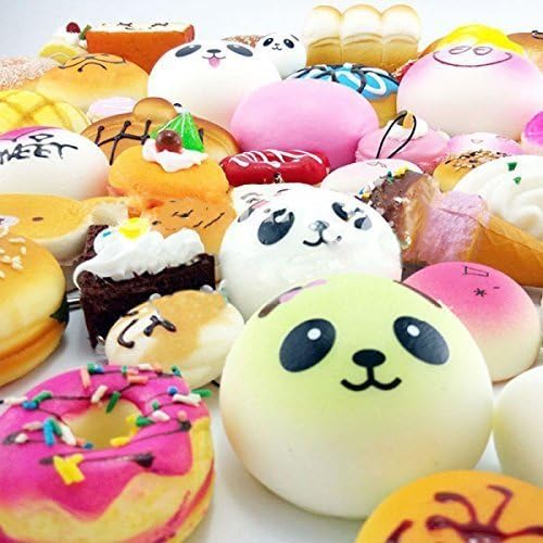 Rooted Elephant Random 10 pcs Squishies Cream Scented Slow Rising Kawaii Simulation Lovely Toy Medium Mini Soft Food squishies, Phone Straps. By