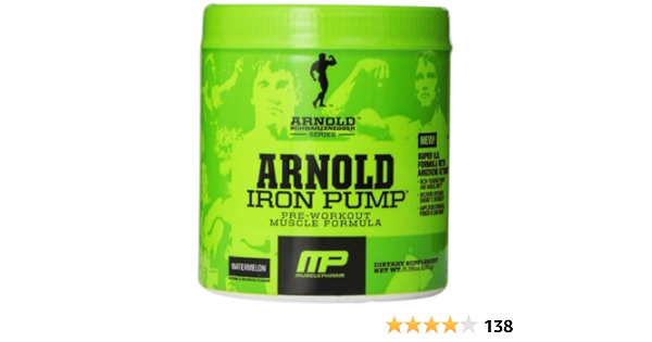 Amazon Com Muscle Pharm Arnold Schwarzenegger Series Iron Pump Pre Workout Formula Watermelon 6 35 Ounce Health Household