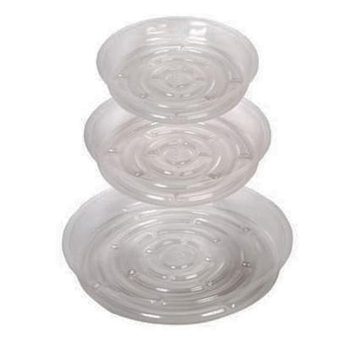 Plant Pot Saucers Clear Plastic Indoor Outdoor Garden Assorted Sizes 13