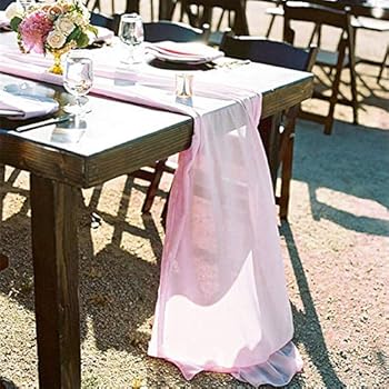 pink chiffon table runner