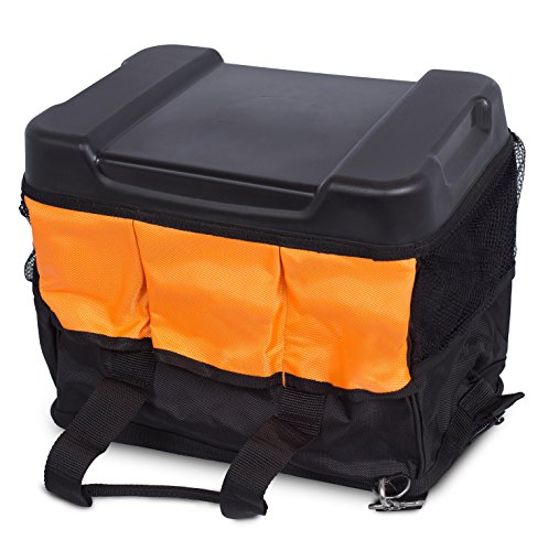 Internet's Best Soft Sided Tool Bag | 14 Inch | 16 Pockets | Wide Mouth Hard Base Tool Storage and Organizer Box