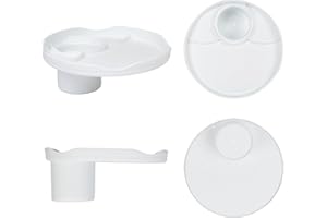 ROBOCUP Plate Accessory, in All 12 Colors, Conveniently Holds Your Food, Snacks, Drinks | Multi-Use Hands Free Project Work Station, Ruggedized Portable Design, Diameter of 8.5"/21.6 CM (White)