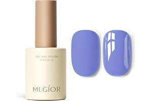 MEGIOR Bright Lilac Gel Nail Polish 15ml Light Purple Pastel Color Gel Polish Soak Off UV LED Gel Polish Nail Art Starter Manicure Salon for Women Girls Home DIY, 0.5 OZ
