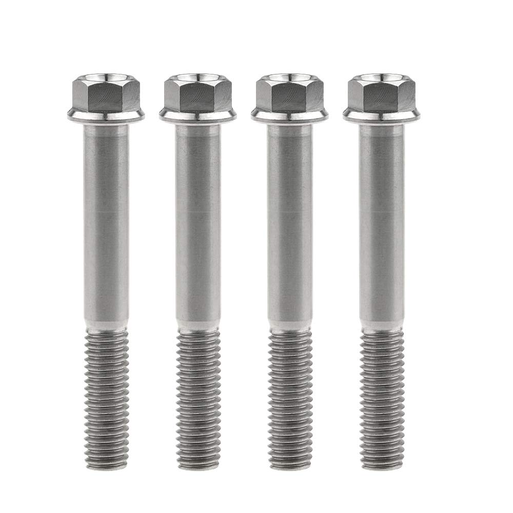 Wanyifa Titanium Hex Small Flange Head Bolt M8 15 20 25 30 35 40 45 50 55 60 65mm x1.25mm Pack of 4 (M8x65mm, Normal Titanium)