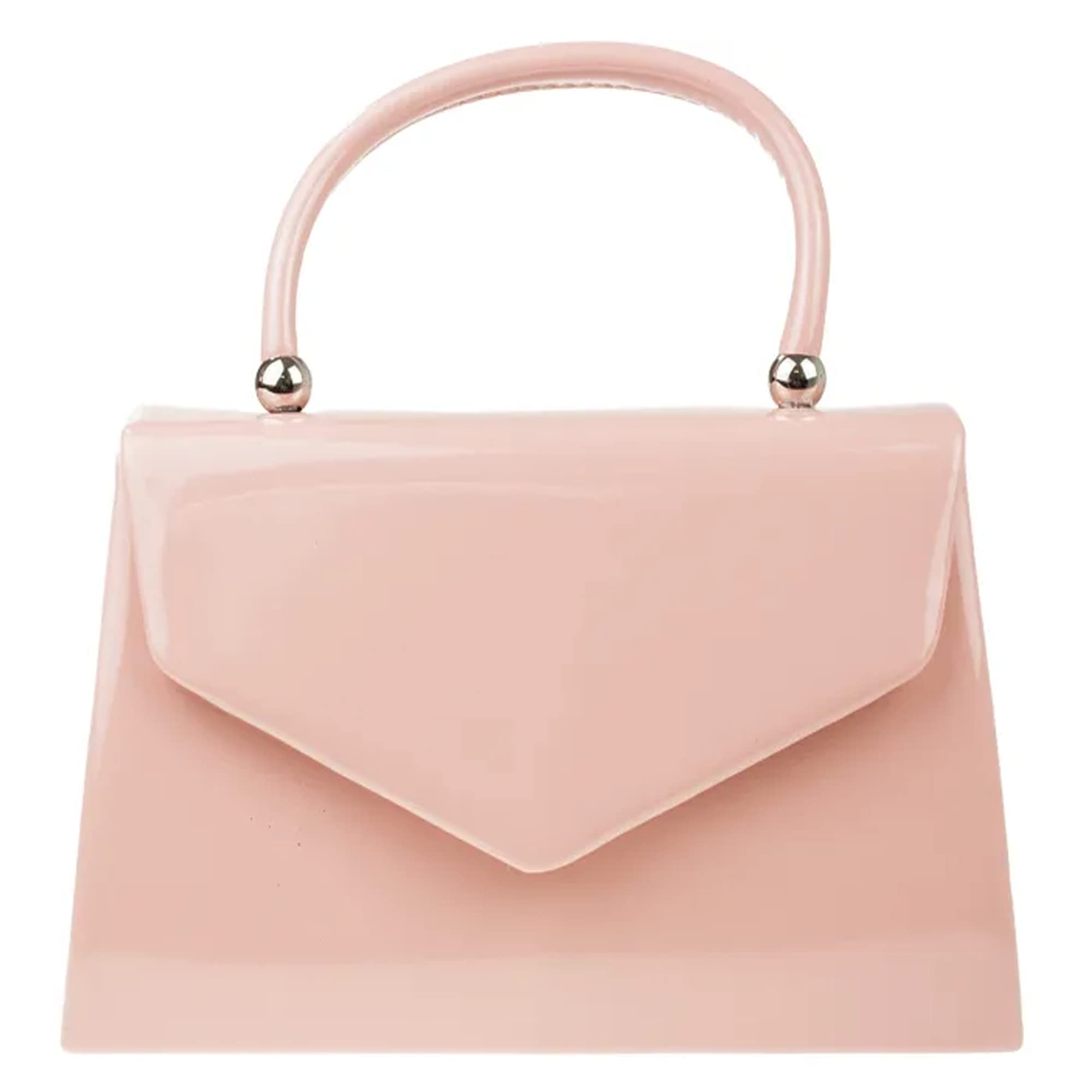 fi9® BNWT Retro Tote Patent Leather Bridal Wedding Evening Handbag Party Purse Clutch Shoulder Hand Bag (Pinky Nude)