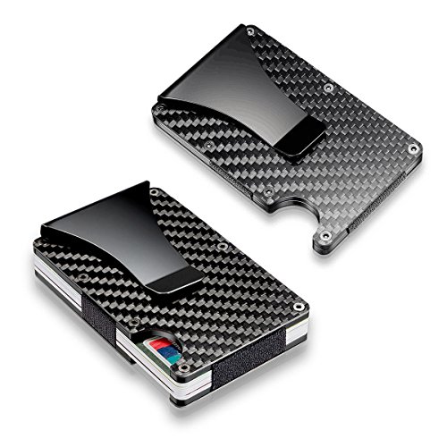 Tles - Outdoor Bag - Slim Carbon Fiber Credit Card Holder Blocking Metal Wallet Money Clip Case Cartridge Clip Fiber Billfold Pocketbook Notecase - 1PCs - Thumbnail 5