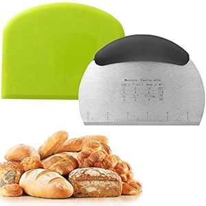 Deeg Schraper Cutter Set, Gebak Pizza Cutter Chopper Met Handvat & Meetschaal, Roestvrij Staal Deeg Schrapers Cutter…
