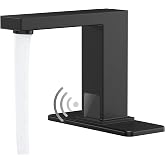 Greenspring Touchless Bathroom Sink Faucet, Sensor Faucets, Matte Black | Automatic Bathroom Faucet, Motion Smart Commercial Hands Free, Battery or Plug-in Powered, Control Box and Temperature Mixer