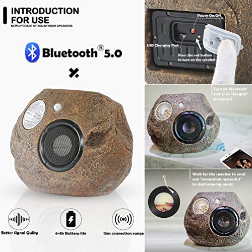Solar Bluetooth Speakers Outdoor, Portable Bluetooth Speaker Waterproof