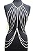Silver Tone Womens Adjustable Size Rhinestone Accent Body Chain Necklace Jewelry IBD1038R