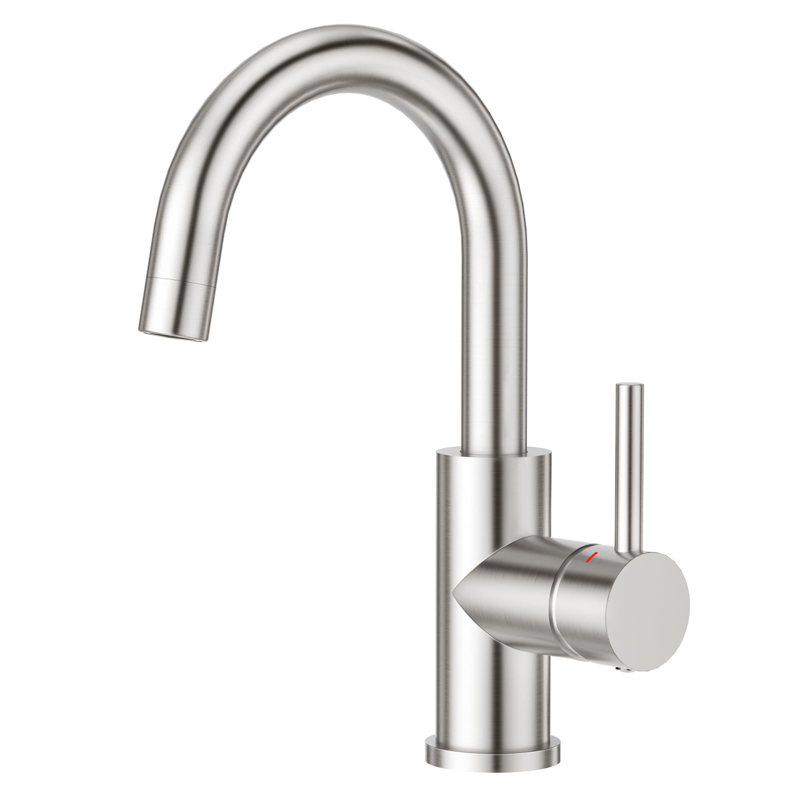 CREA Kitchen Single Handle Mixer Tap,Kitchen Sink Tap, Basin Taps with 360° Swivel Spout, for Small Kitchen or Bathroom, Bar Sink Tap with UK Standard Fittings, Stainless Steel