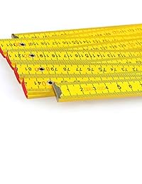 YOTINO   Regla plegable de madera de abedul de 6.6 ft de largo, plegable, ideal para carpinteros, contratistas   amarillo