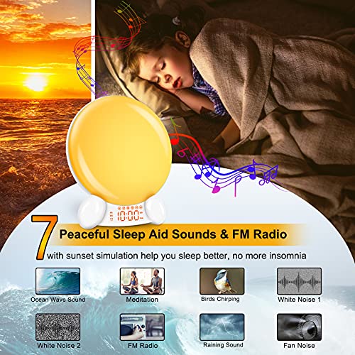 DreamSky Digital Alarm Clock Radio Wake Up Light Clock for Bedroom