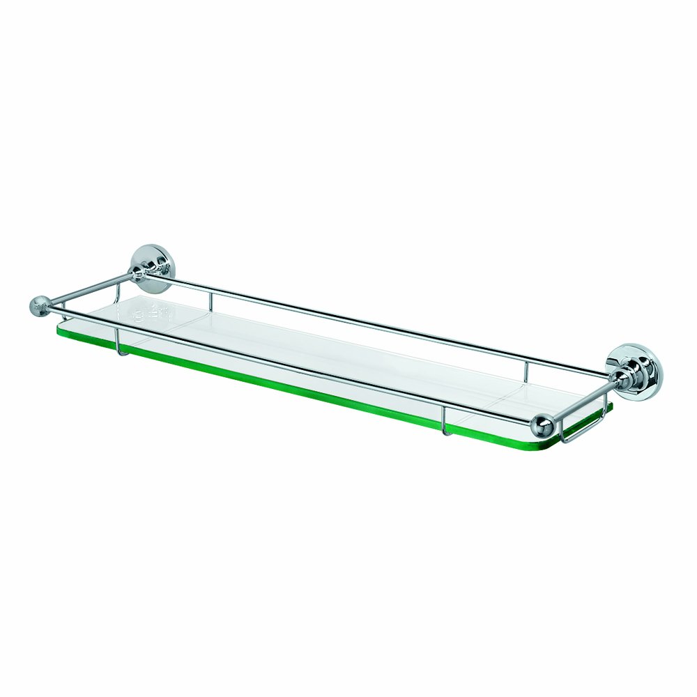 Gatco 1465 Premier Tempered Glass Shelf, Chrome Floating Shelves