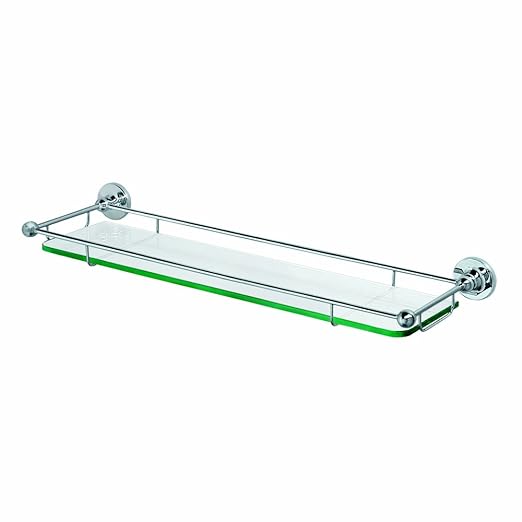 Gatco 1465 Premier Tempered Glass Shelf, Chrome Floating Shelves