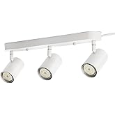 Fondiiz Plug in Track Lighting, Rotatable Heads 3 Ways Track Lighting, Track Lighting Fixtures Ceiling with 12.46FT Plug Cord