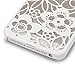 iPhone SE Case, GreatShield TACT Series Design Pattern Rubber Coating Slim Fit Hard Case Cover for Apple iPhone SE / 5S / 5 (Flora - White)