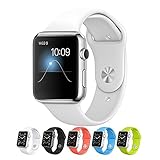 Apple Watch Band,Teslasz Soft Silicone Replacement Sport Wristbands Straps for Apple Watch (White 42 MM)