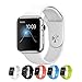 Apple Watch Band,Teslasz Soft Silicone Replacement Sport Wristbands Straps for Apple Watch (White 42 MM)