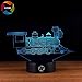 3D Optical Illusion Night Light - 7 LED Color Changing Lamp - Cool Soft Light Safe For Kids - Solution For Nightmares - Train
