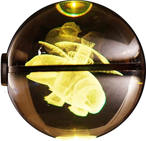 Hasp Clear Crystal 3D Pokemon Go Inspired Engraved Lasermarked Pokeball