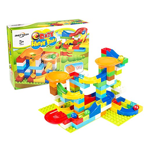 Victostar Marble Run Building Blocks Construction Toys Set Puzzle Race Track for Kids 97 Pieces