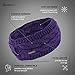 TrailHeads Ponytail Headband | Cable Knit Winter Ear Warmers | Fleece Ear Band for Women - purple