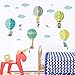 decalmile Animals in Hot Air Balloons Wall Decals Kids Wall Stickers Childrens Bedroom Nursery Baby Room Decor