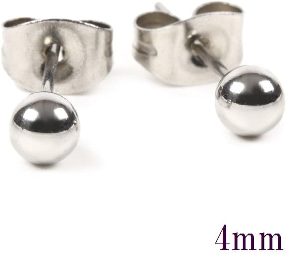 Amazon Co Jp ピアス 丸玉 ステンレスボール 4mm ピアス レディース お肌に優しい素材 サージカルステンレス つややか シンプルデザイン 服 ファッション小物
